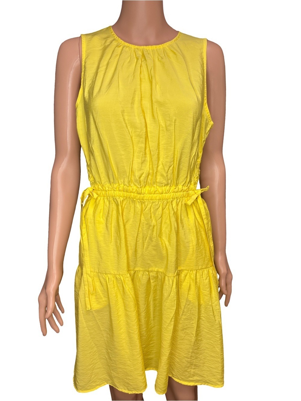GAP Yellow Tie-Waist Cutout Mini Dress Medium NWT